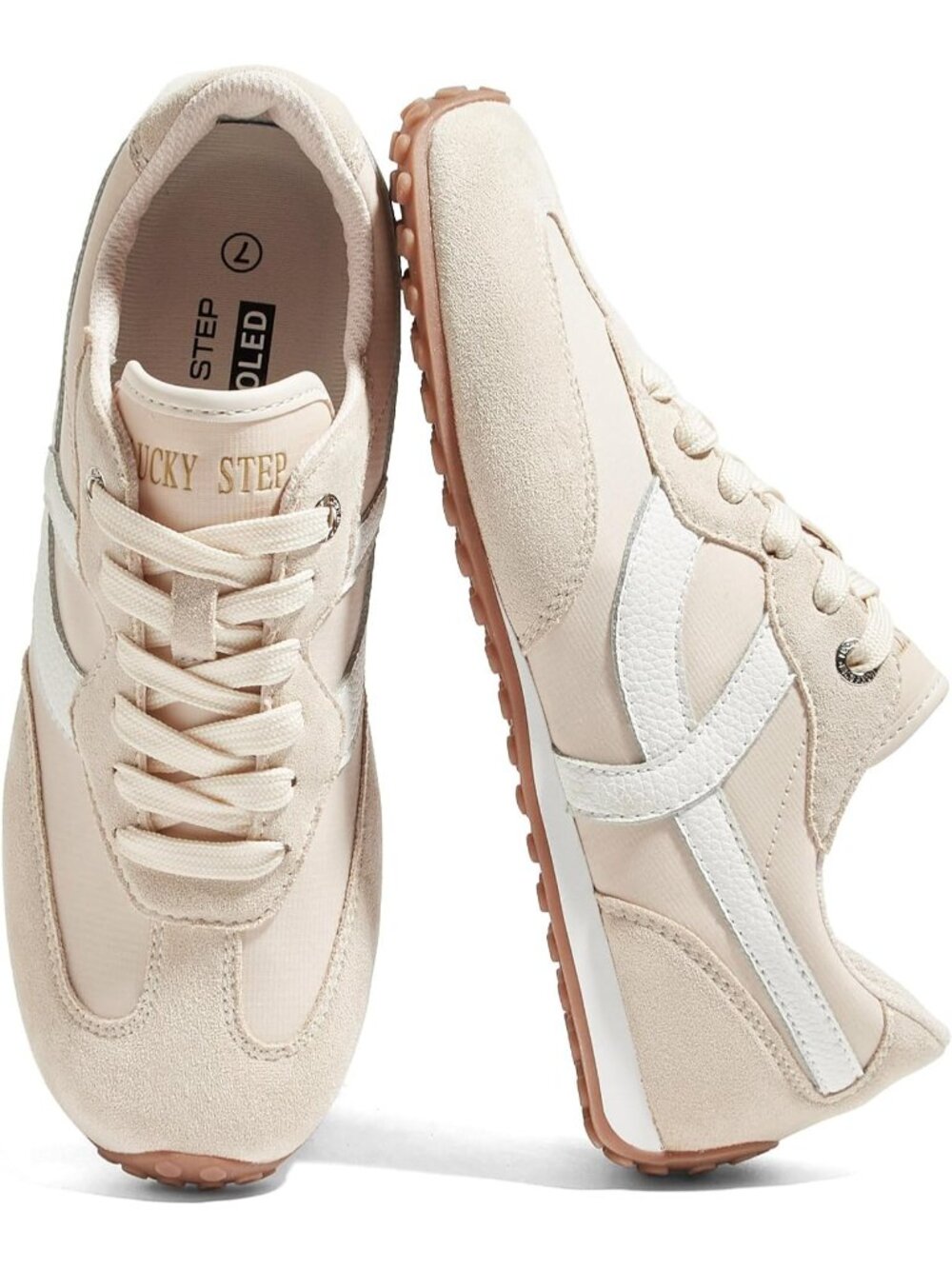 Women's Beige Comfortable Casual Retro Non Slip Lightweight Fashion Sneakers
